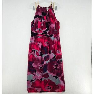 Sangria Brand Womens Dress 14 Sleeveless Floral Multicolor Spring Midi